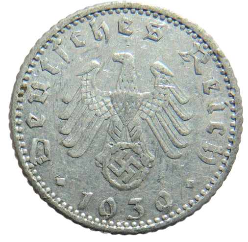 1939-A Germany 50 Reichspfennig Coin