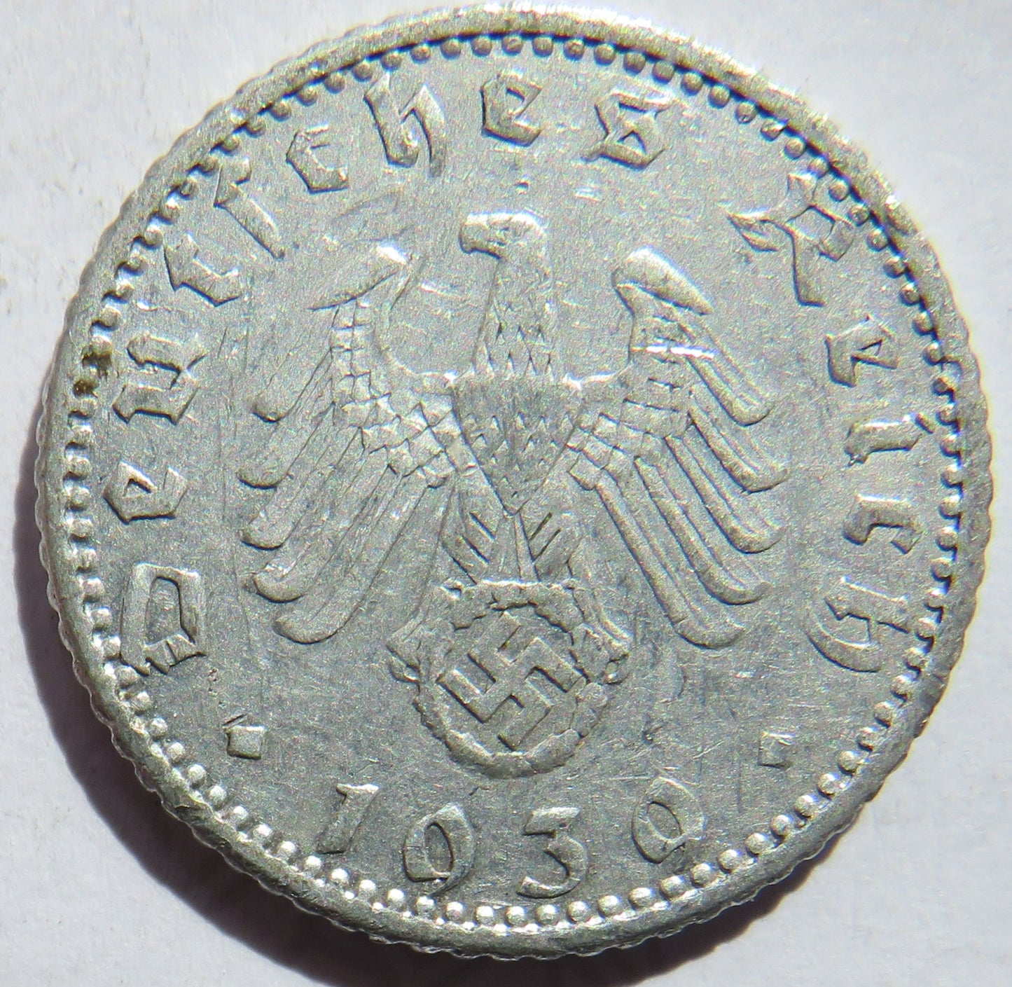 1939-A Germany 50 Reichspfennig Coin