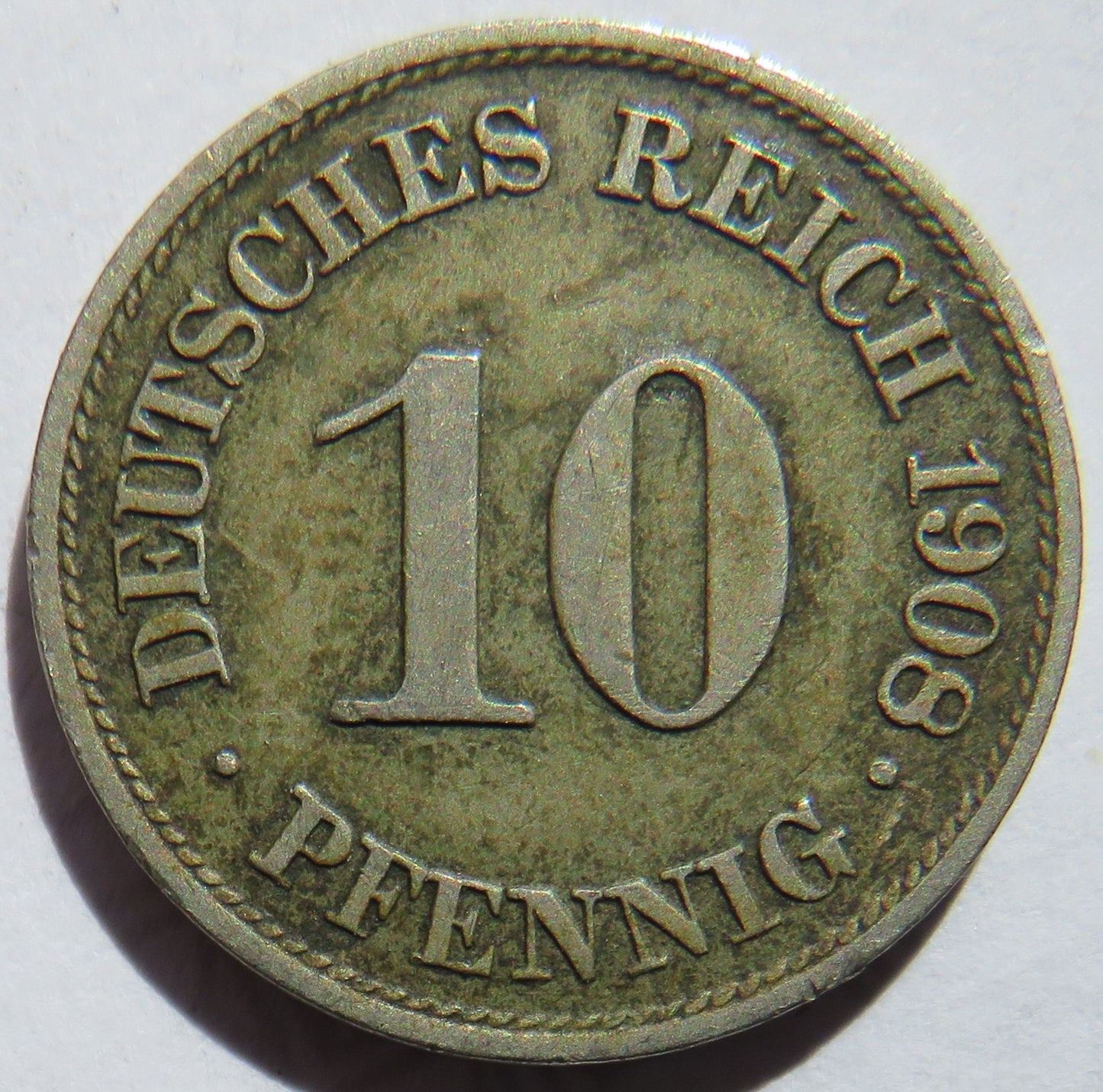 1908-A Germany 10 Pfennig Coin