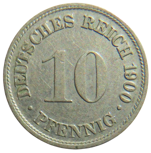 1900-D Germany 10 Pfennig Coin