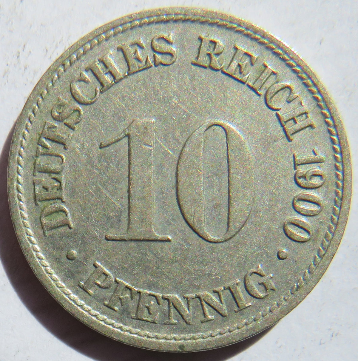 1900-D Germany 10 Pfennig Coin image 2