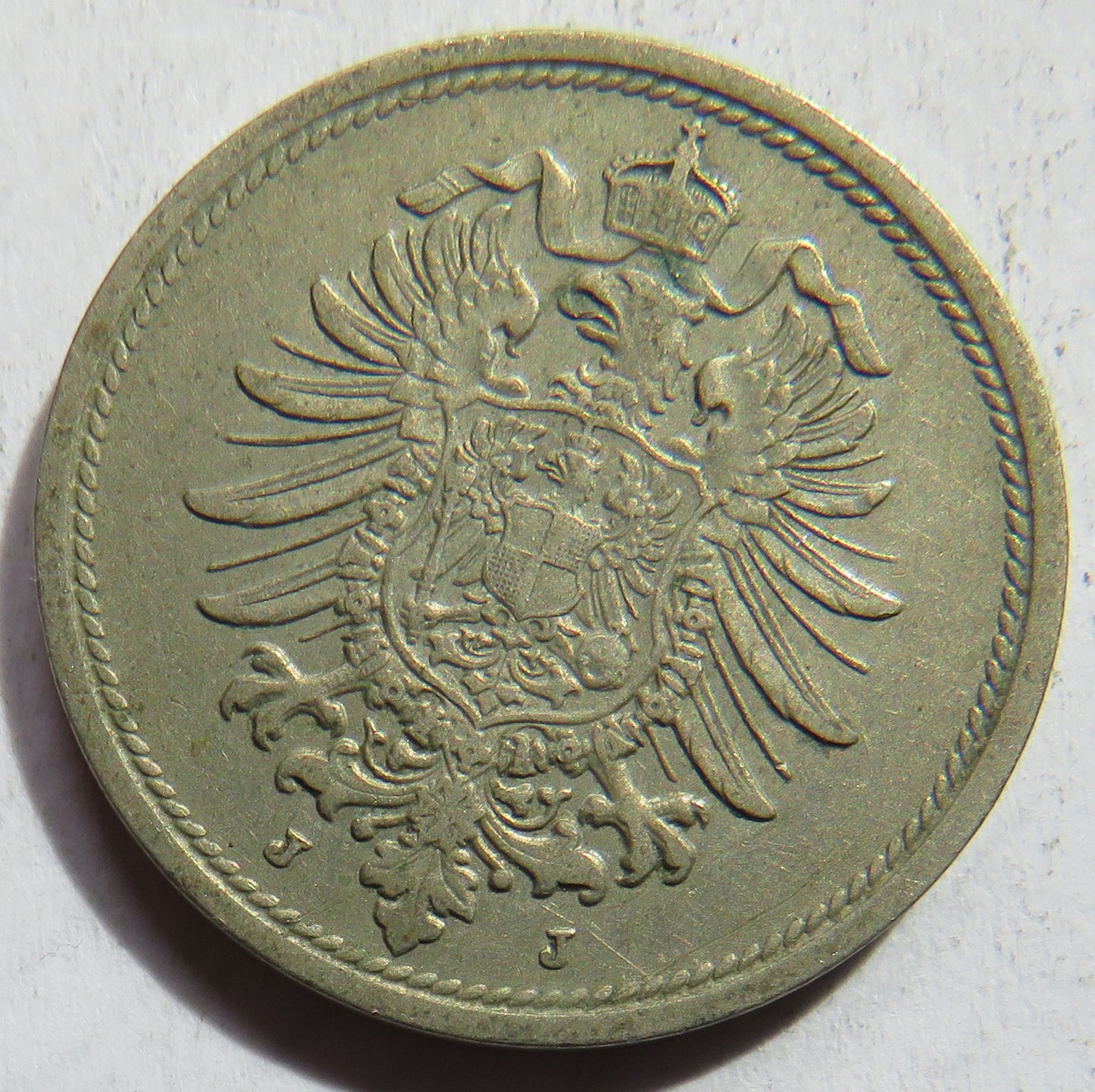 1889-J Germany 10 Pfennig Coin