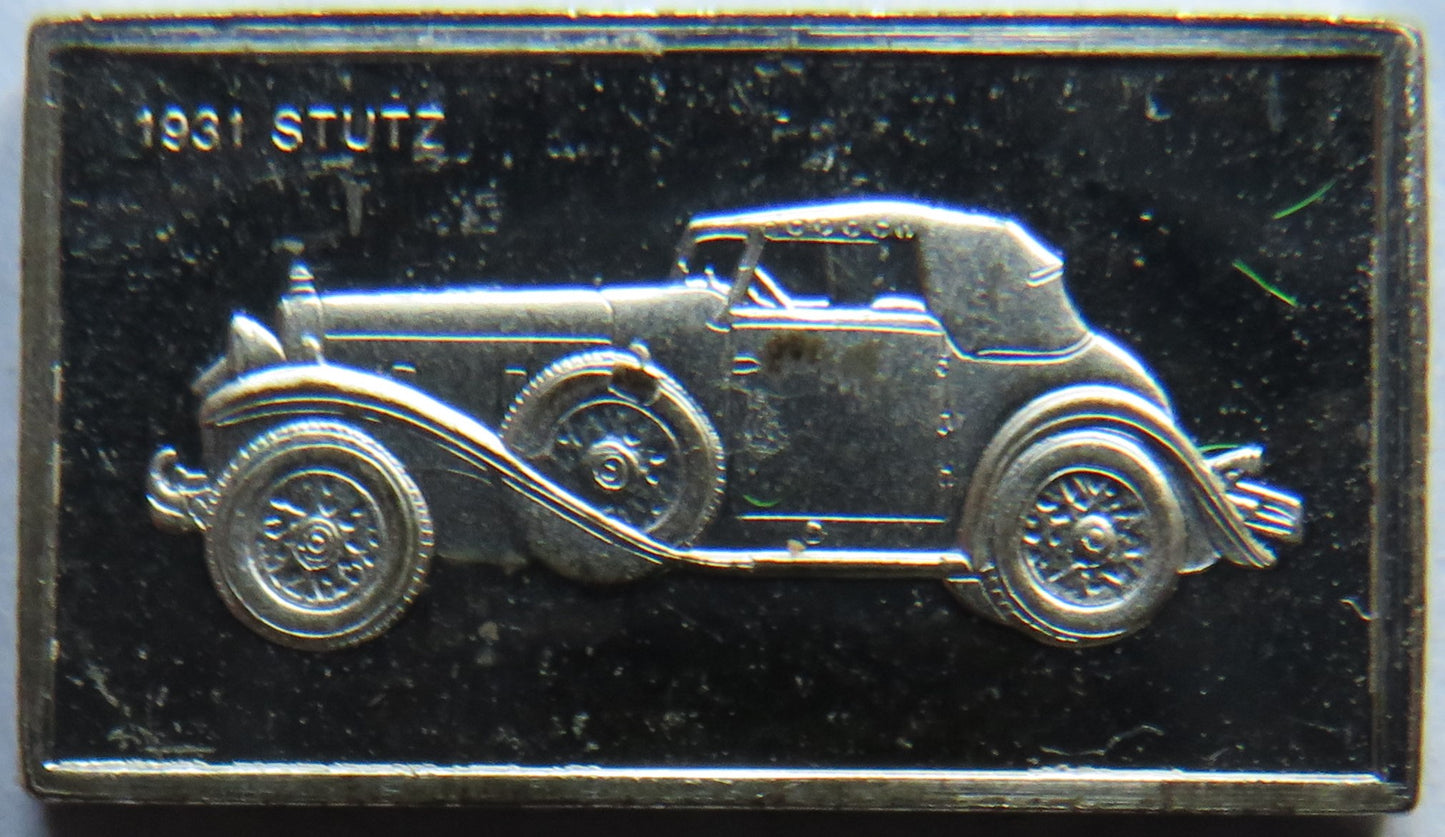 Small Sterling Silver Ingot Classic Cars 1931 Stutz By John Pinches