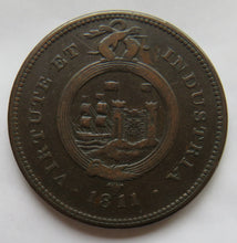 Load image into Gallery viewer, 1811 Bristol &amp; South Wales One Penny Token Virtute Et Industria
