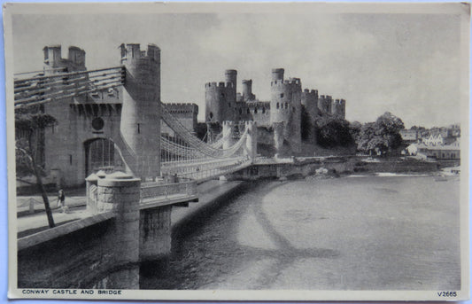 Vintage Postcard of Conway Castle and Bridge