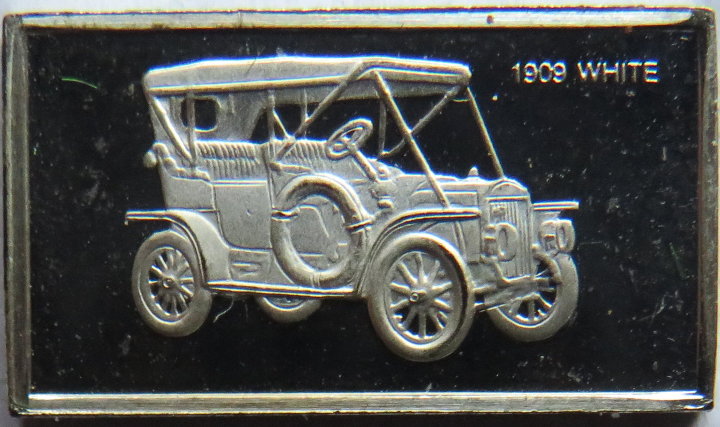 Small Sterling Silver Ingot Classic Cars 1909 White By John Pinches