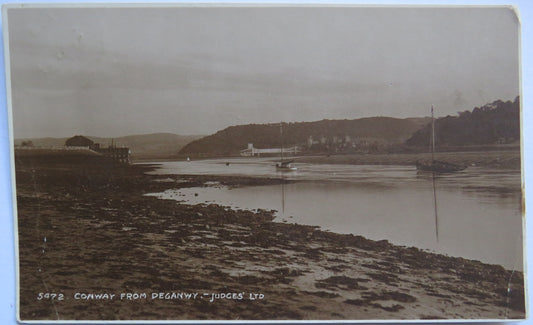 Vintage Postcard of Conway from Deganwy - Judges, 1921