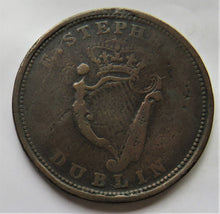 Load image into Gallery viewer, 1814 E. Stephens Dublin One Penny Token Wellington &amp; Erin Go Bragh
