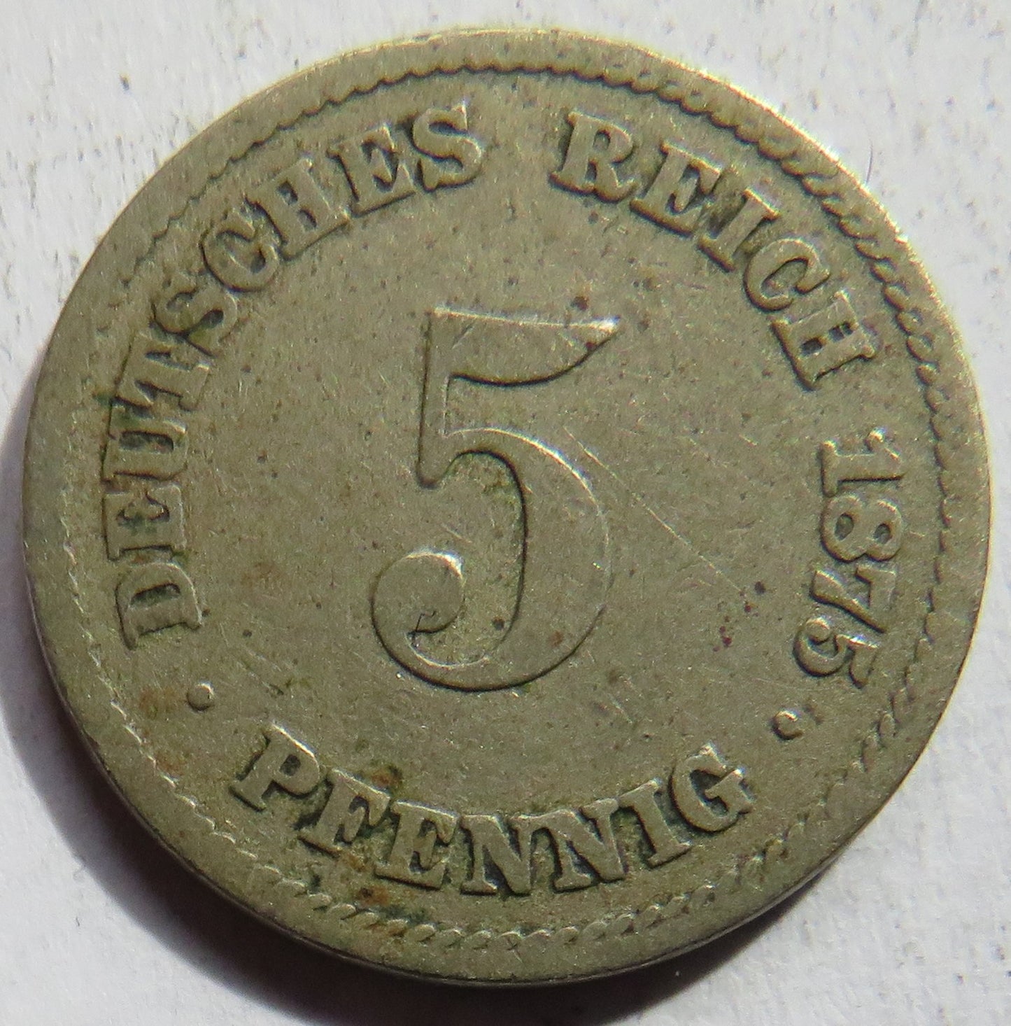 1875-A Germany 5 Pfennig Coin