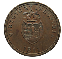 Load image into Gallery viewer, 1811 Bristol, Swansea &amp; London One Penny Token Virtute Et Industrial
