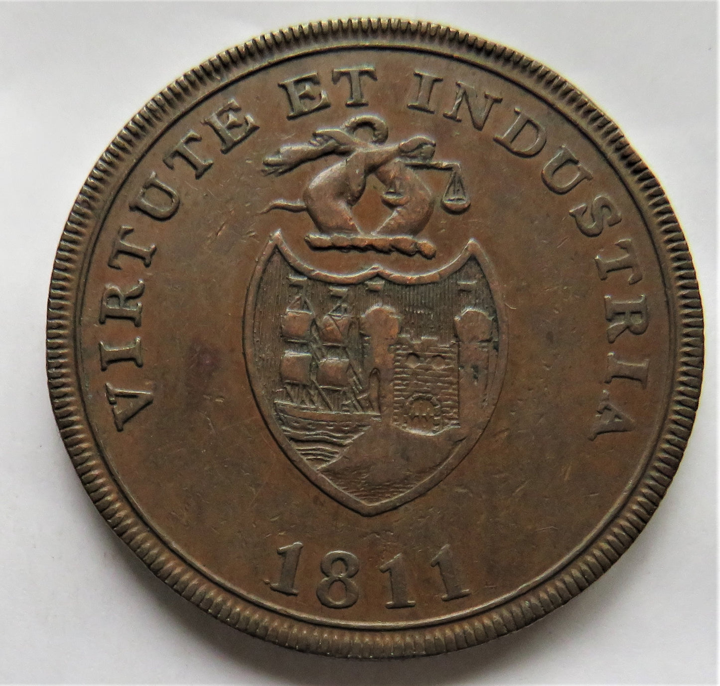 1811 Bristol, Swansea & London One Penny Token Virtute Et Industrial
