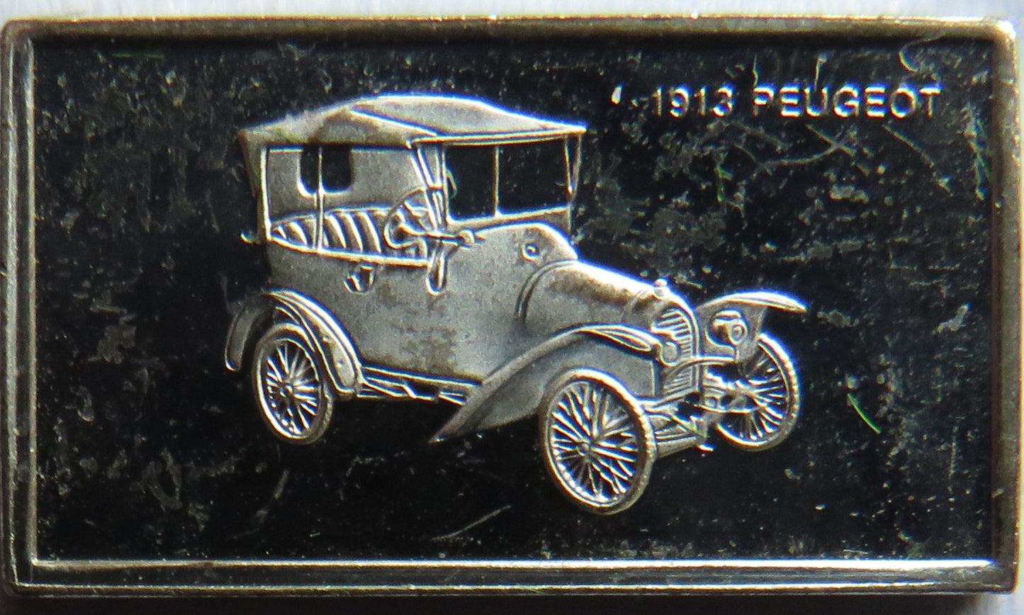 Small Sterling Silver Ingot Classic Cars 1913 Peugeot By John Pinches