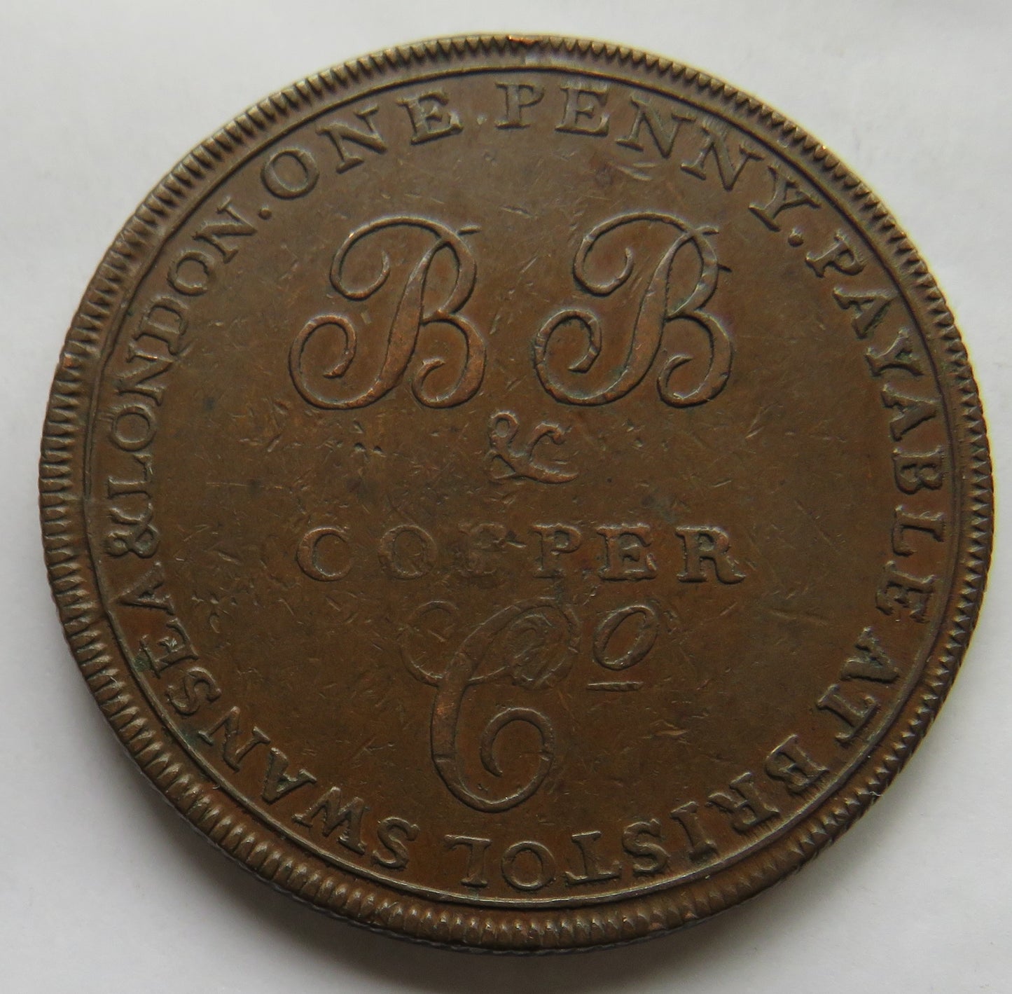 1811 Bristol, Swansea & London One Penny Token Virtute Et Industrial
