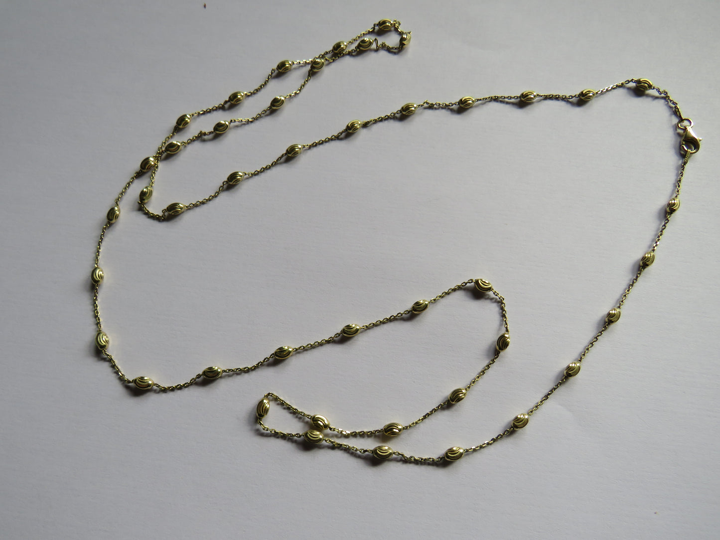 Stylish Ladies Long Gold Plated Sterling Silver Necklace