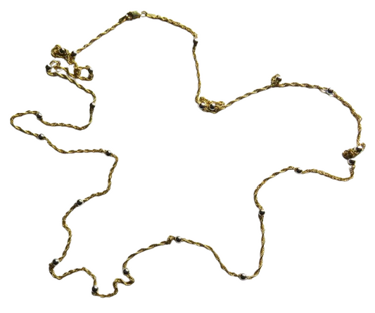 Stylish Ladies Long Gold Plated Sterling Silver Necklace By TGGC