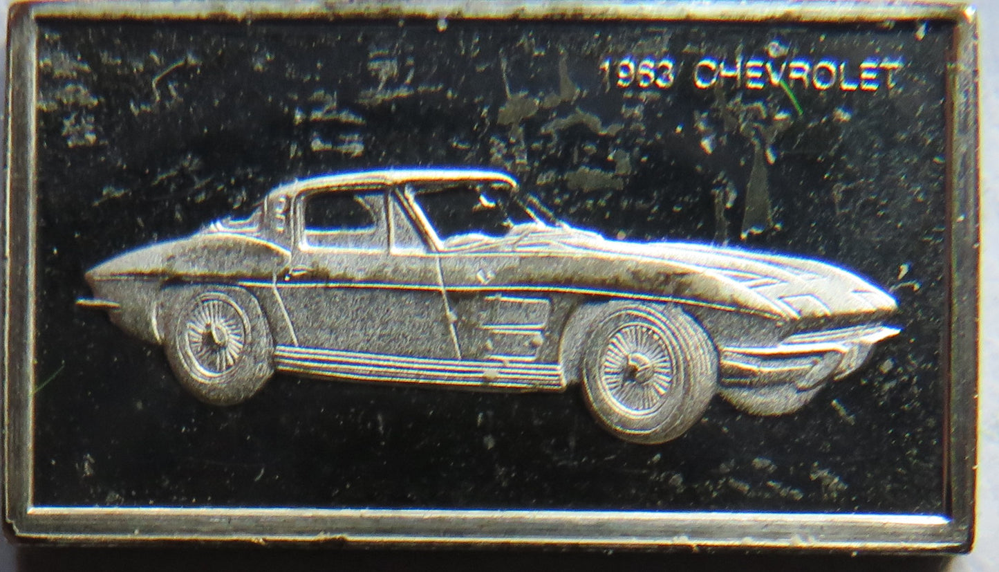 Small Sterling Silver Ingot Classic Cars 1963 Chevrolet By John Pinches