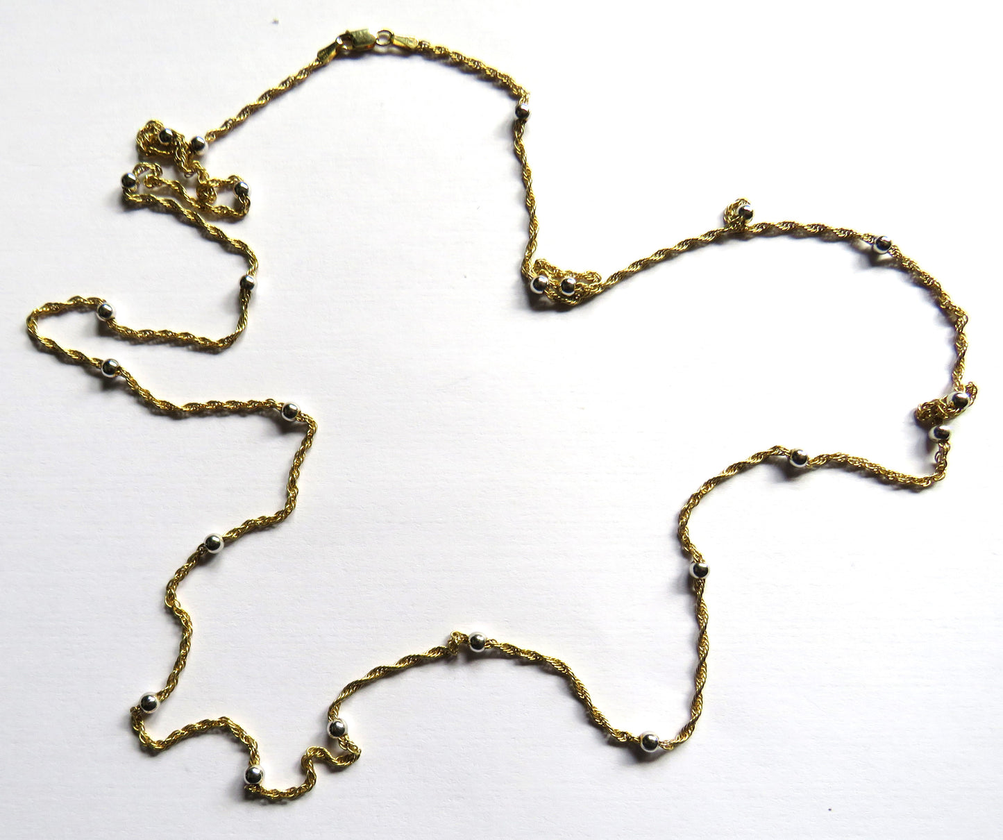 Stylish Ladies Long Gold Plated Sterling Silver Necklace By TGGC