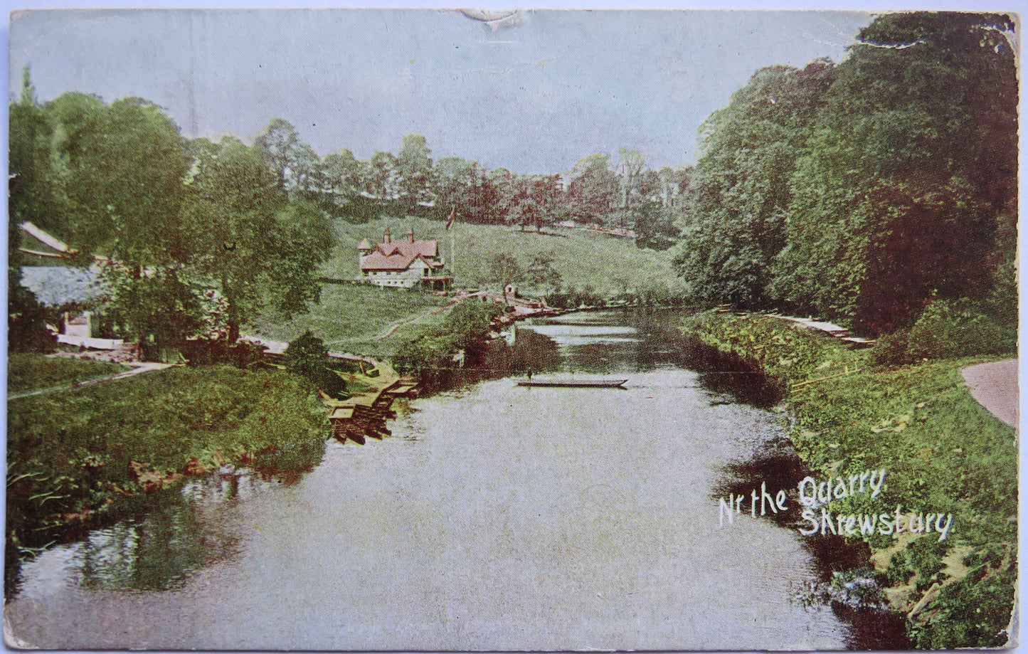 Vintage Postcard of Near the Quarry, Shrewsbury, 1909