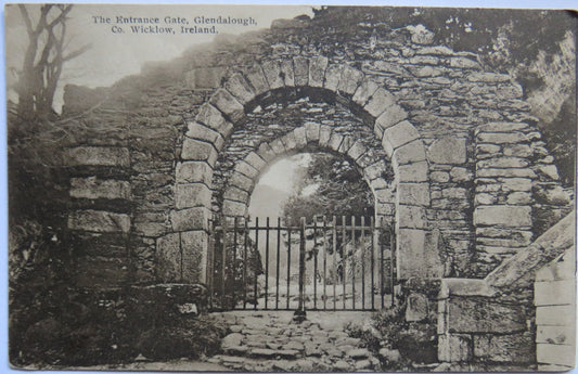 Vintage Postcard of The Entrance Gate, Glendalough, Co. Wicklow, Ireland