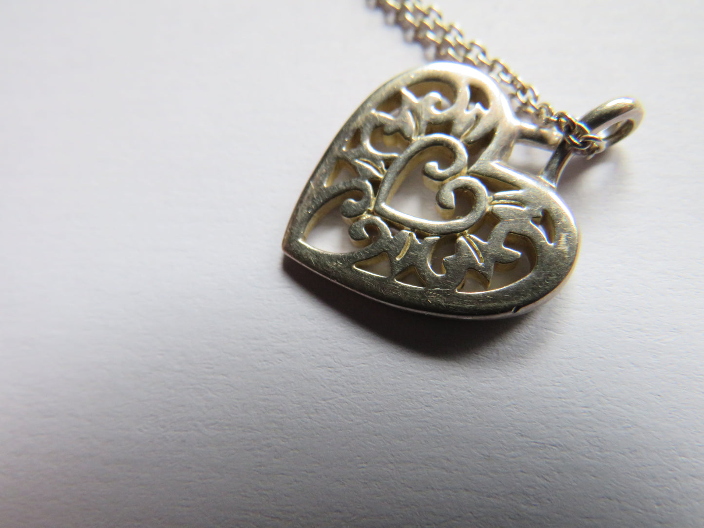 Ladies Sterling Silver Necklace & Pendant With Heart Design