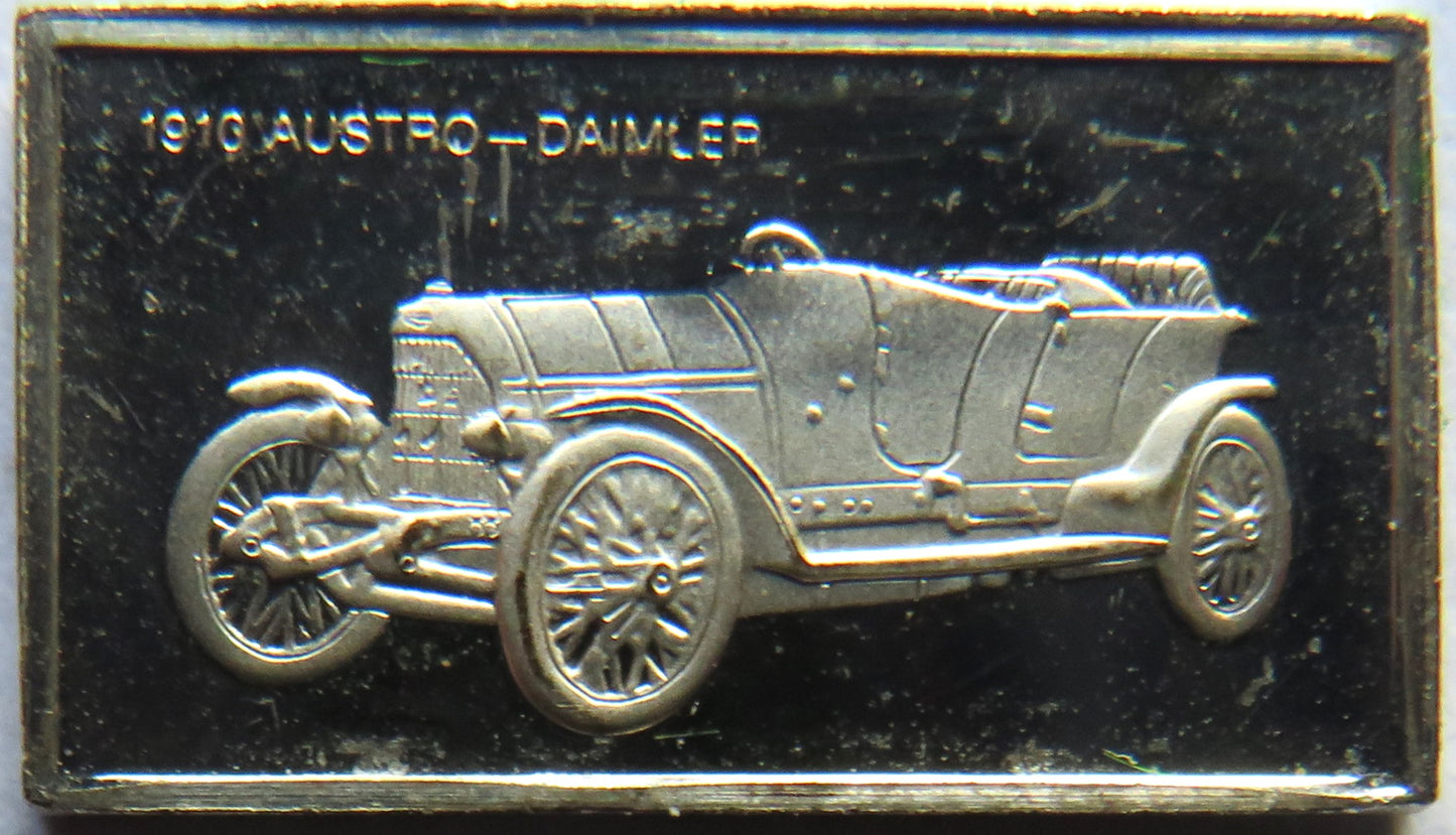 Small Sterling Silver Ingot Classic Cars 1910 Austro-Daimler By John Pinches