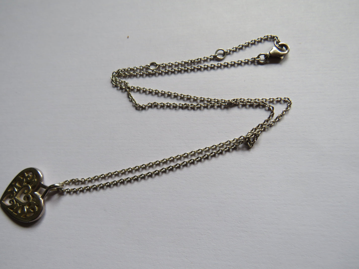 Ladies Sterling Silver Necklace & Pendant With Heart Design