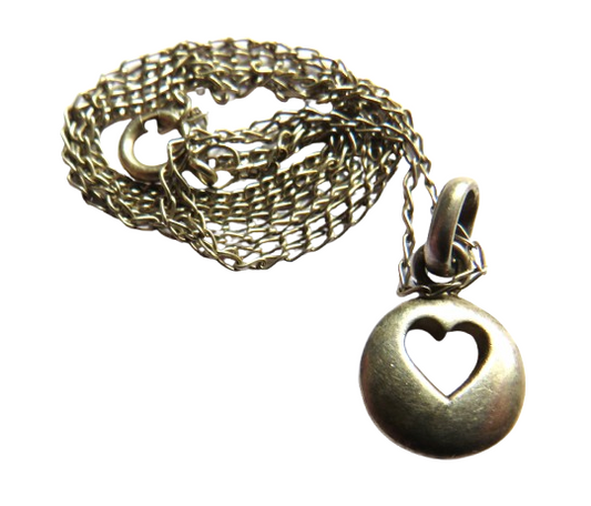 Ladies Sterling Silver Necklace & Pendant With Heart Design