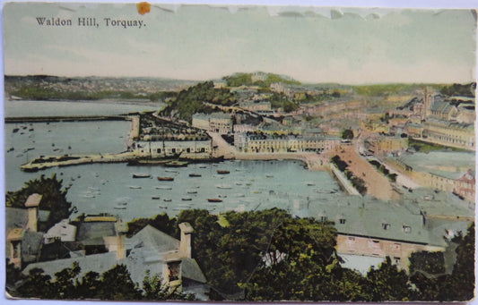 Vintage Postcard of Waldon Hill, Torquay