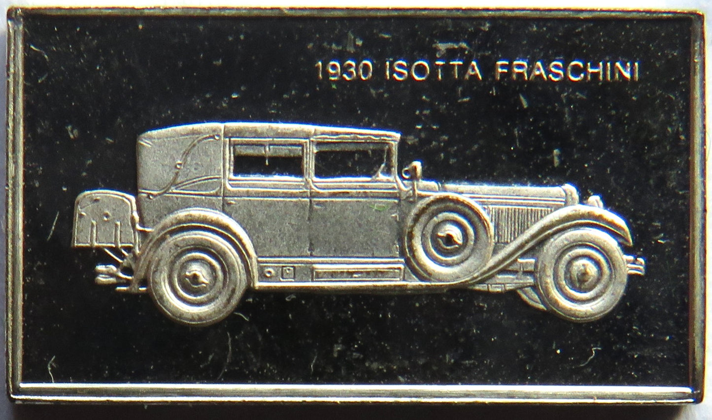 Small Sterling Silver Ingot Classic Cars 1930 Isotta Fraschini By John Pinches