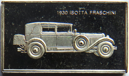 Small Sterling Silver Ingot Classic Cars 1930 Isotta Fraschini By John Pinches