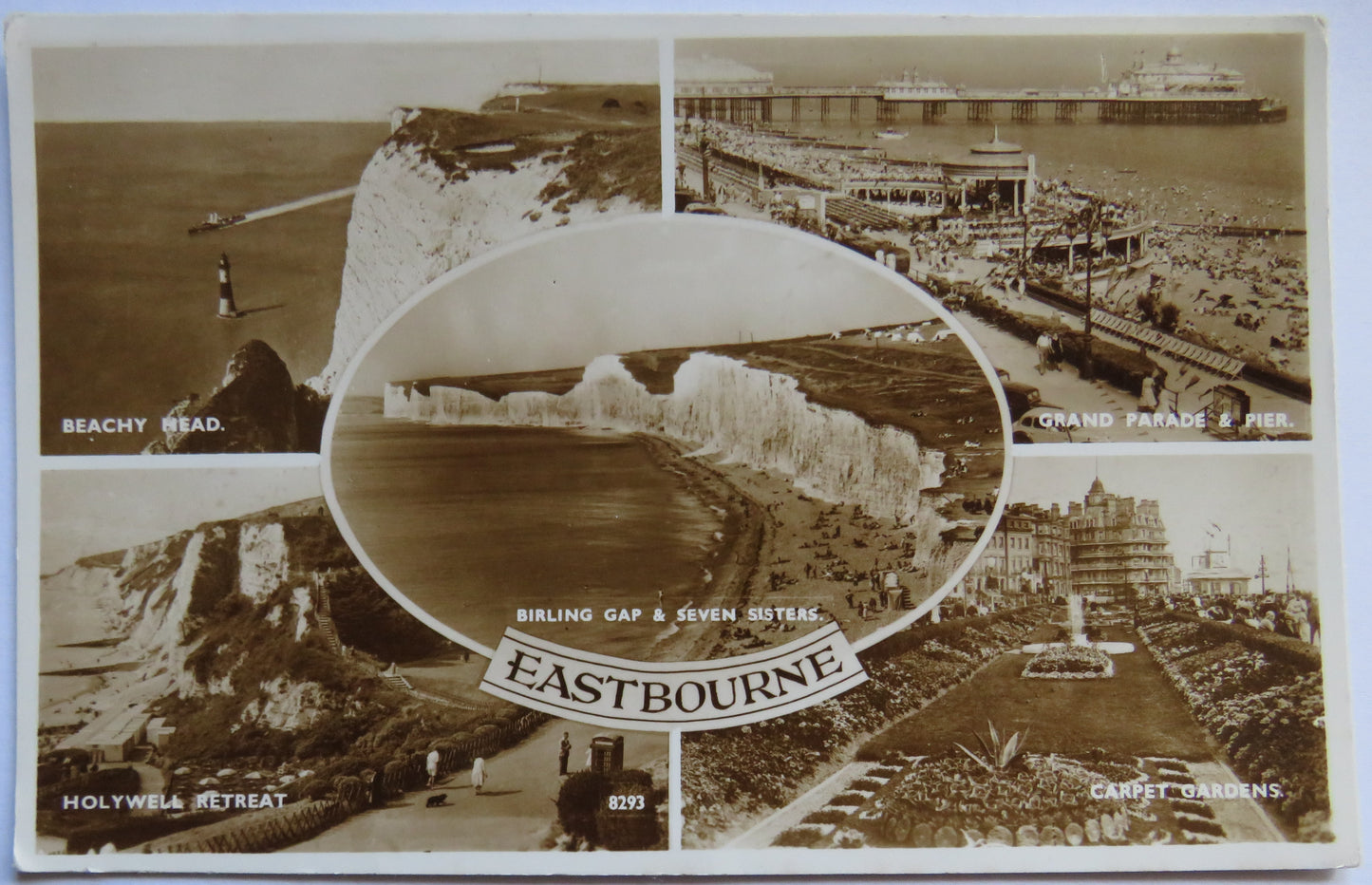 Vintage Multiview Postcard of Eastbourne including Birling Gap & Seven Sisters