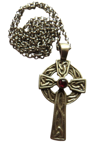 Vintage Ladies Sterling Silver Necklace & Celtic Cross Pendant