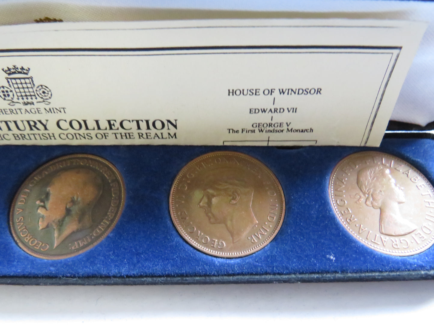 Royal Century Collection 5 Monarch Penny Cased Coin Set Queen Victoria - Elizabeth