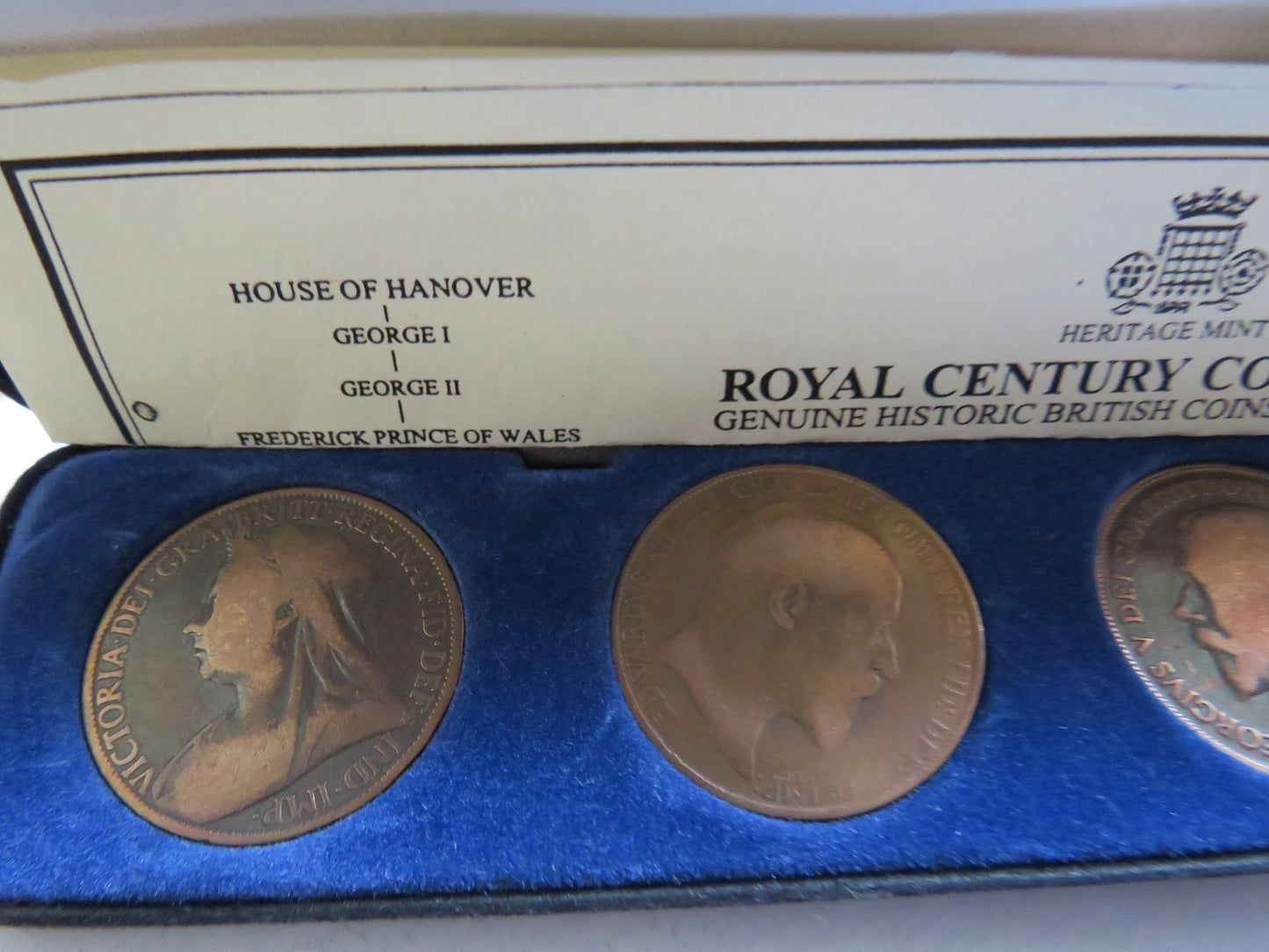 Royal Century Collection 5 Monarch Penny Cased Coin Set Queen Victoria - Elizabeth