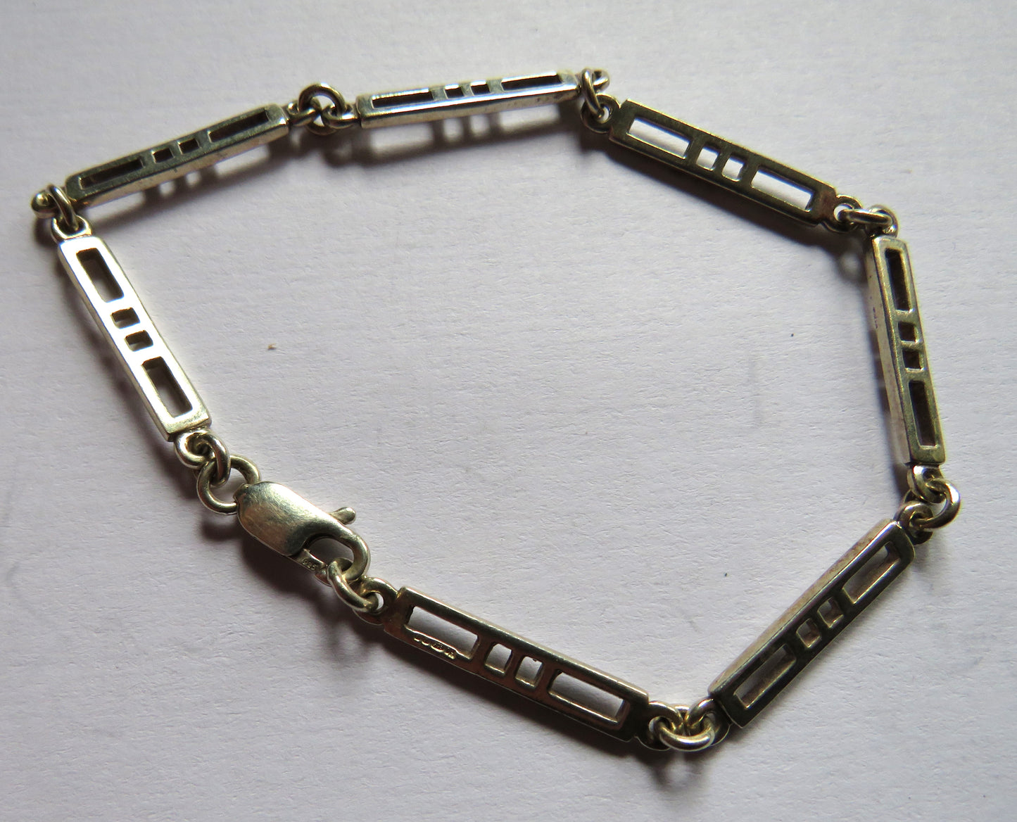 Ladies Sterling Silver Panel Bracelet