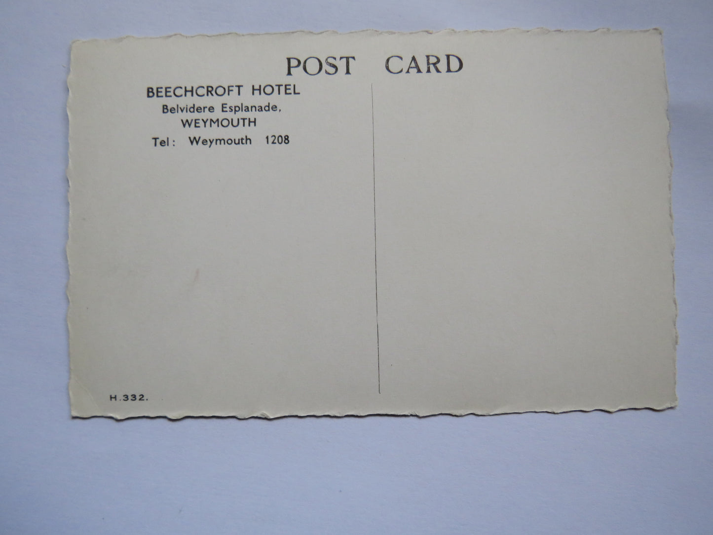 Vintage Multivew Postcard of Beechcroft Hotel, Weymouth