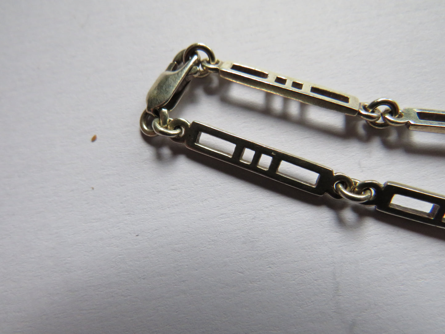 Ladies Sterling Silver Panel Bracelet