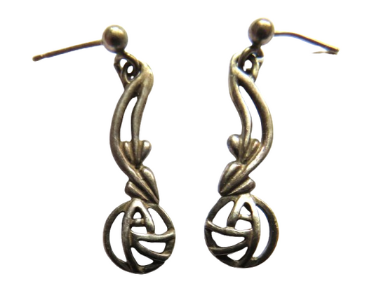 Ladies Sterling Silver Earrings In The Style of Charles Rennie Mackintosh