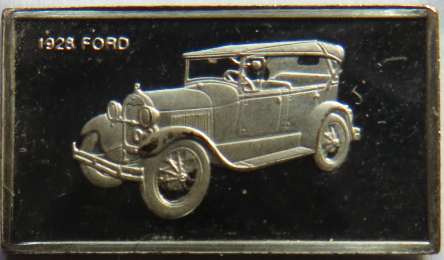 Small Sterling Silver Ingot Classic Cars 1928 Ford By John Pinches