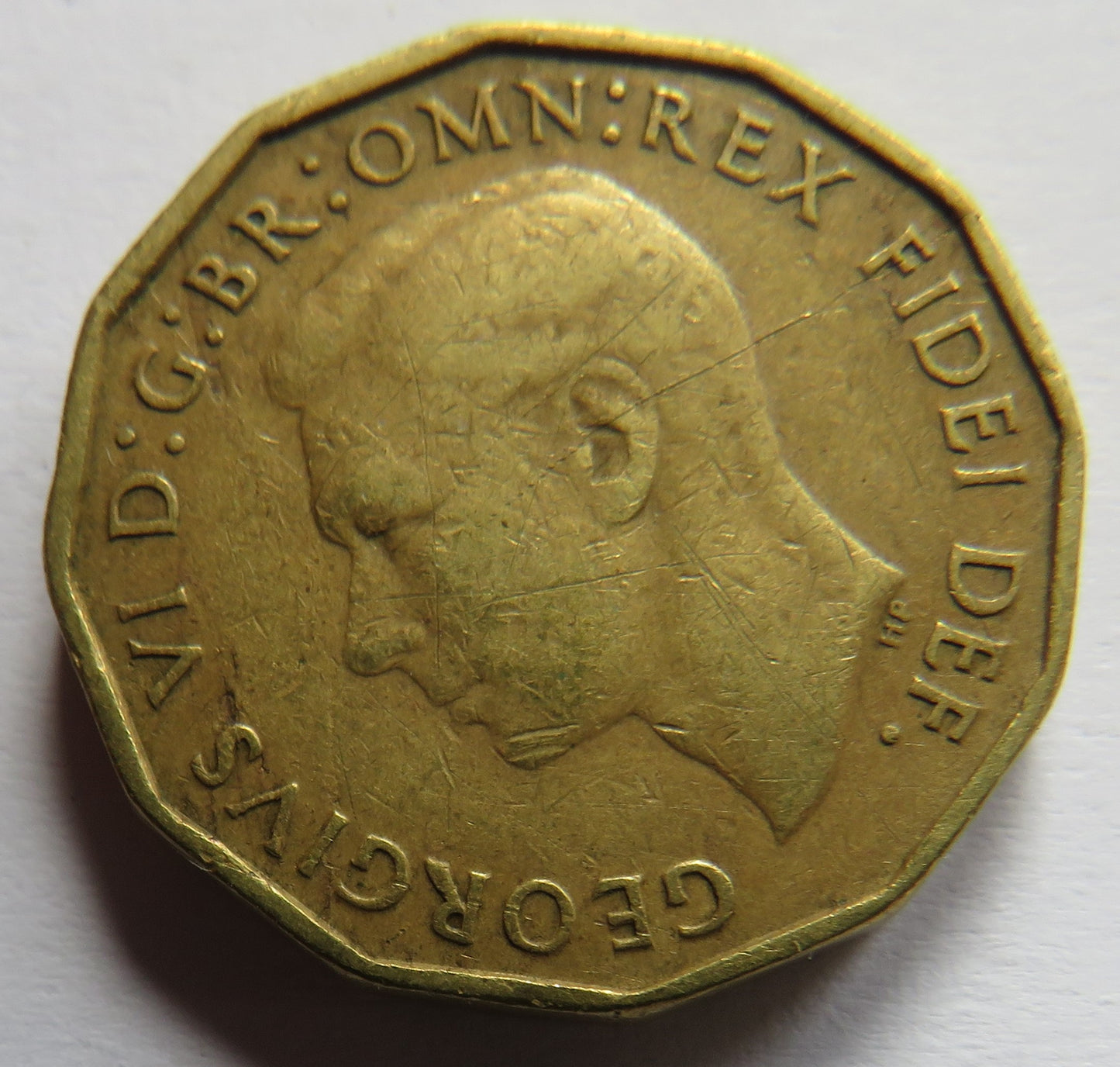1950 King George VI Threepence Coin Collectable Date - Great Britain
