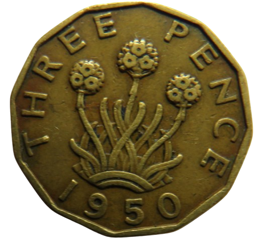1950 King George VI Threepence Coin Collectable Date - Great Britain
