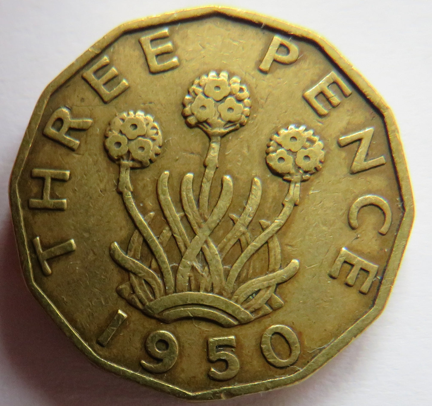 1950 King George VI Threepence Coin Collectable Date - Great Britain