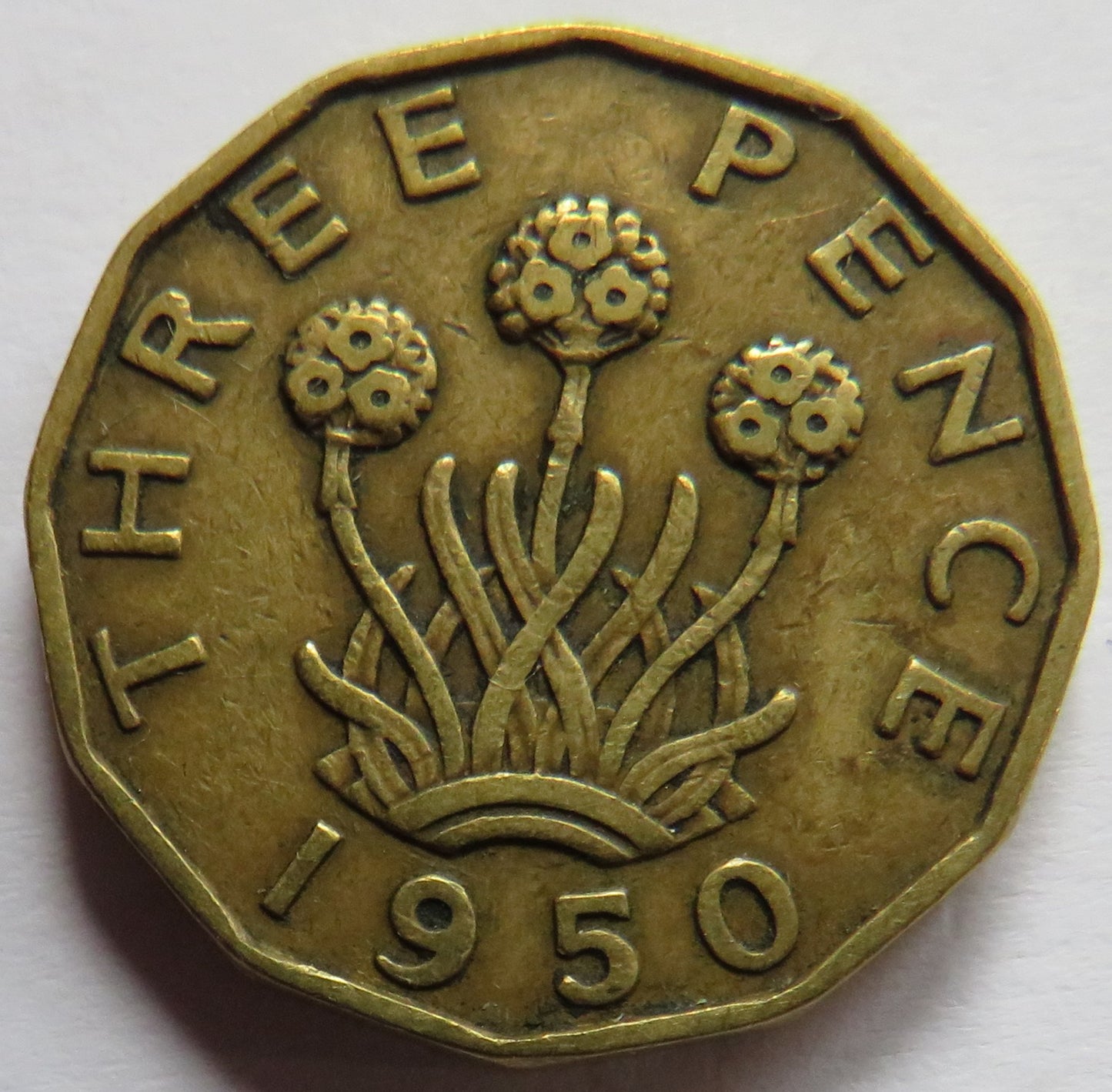 1950 King George VI Threepence Coin Collectable Date - Great Britain