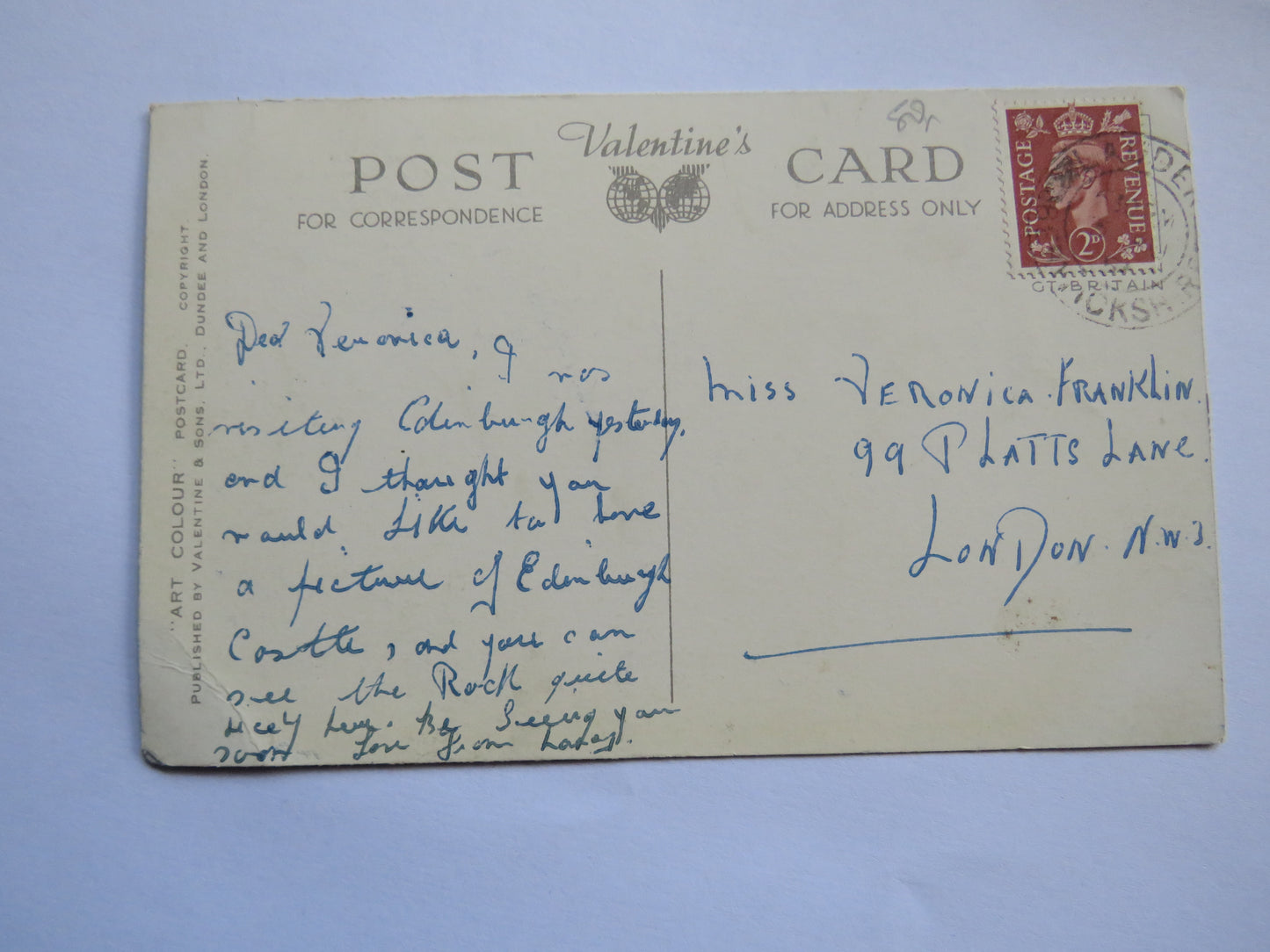 Vintage Postcard of Changing the Guard, Edinburgh Castle, Hunting Stewart Tartan
