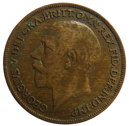 1920 King George V One Penny Coin - Great Britain