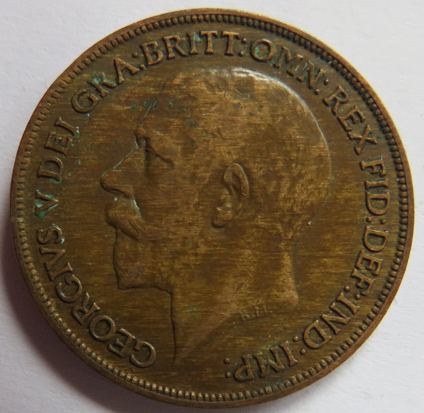 1920 King George V One Penny Coin - Great Britain