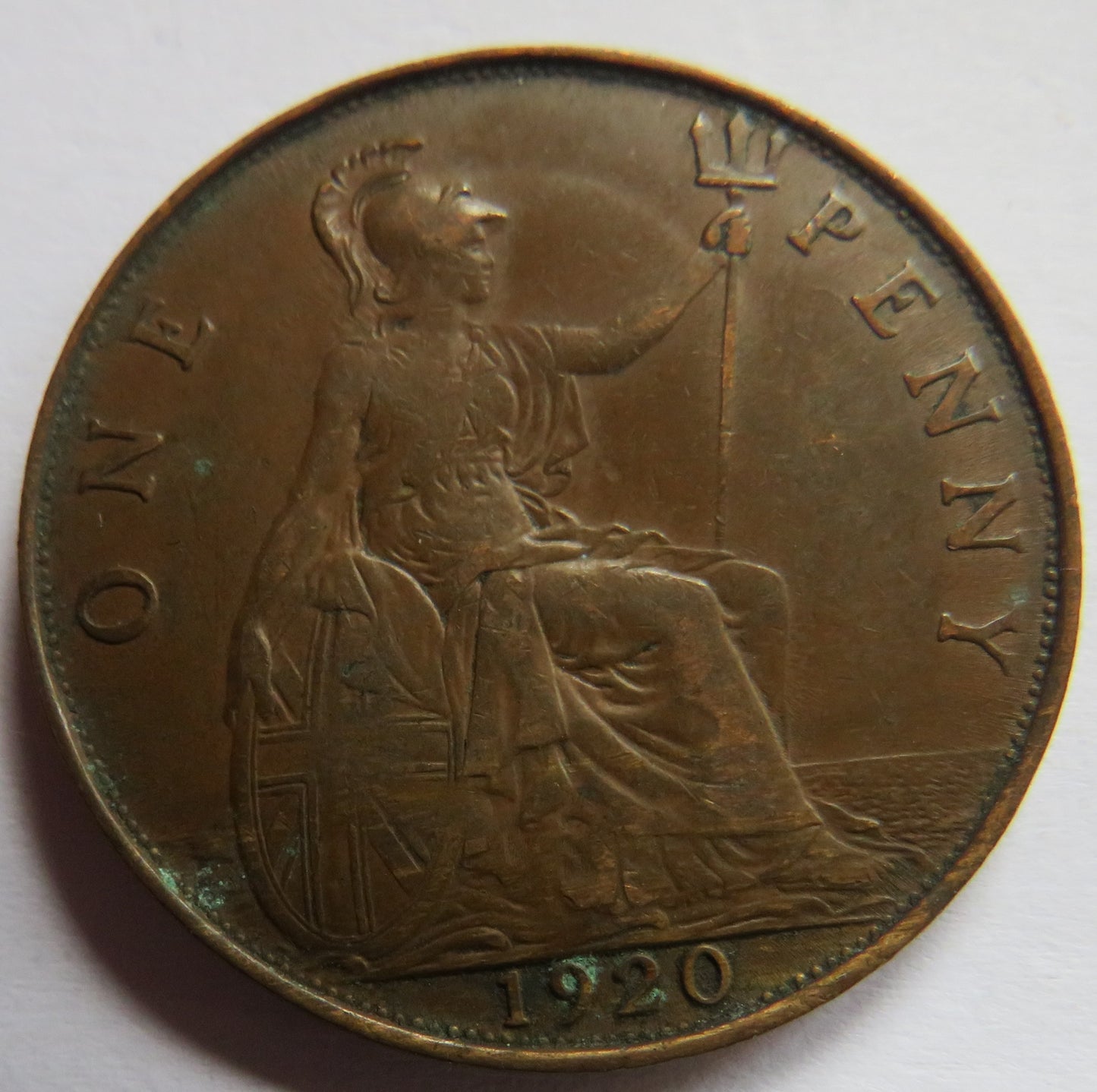 1920 King George V One Penny Coin - Great Britain