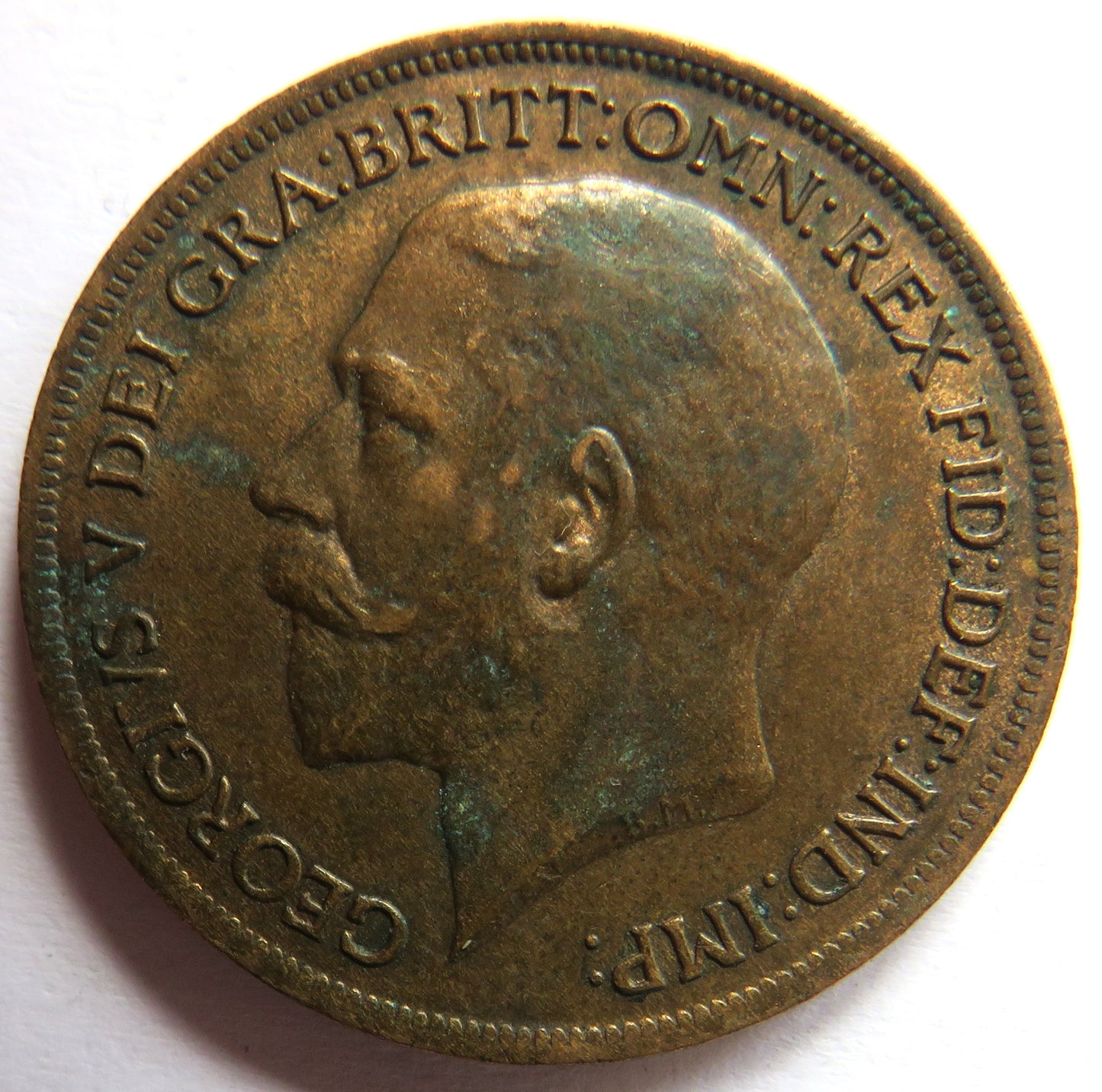 1917 King George V One Penny Coin - Great Britain