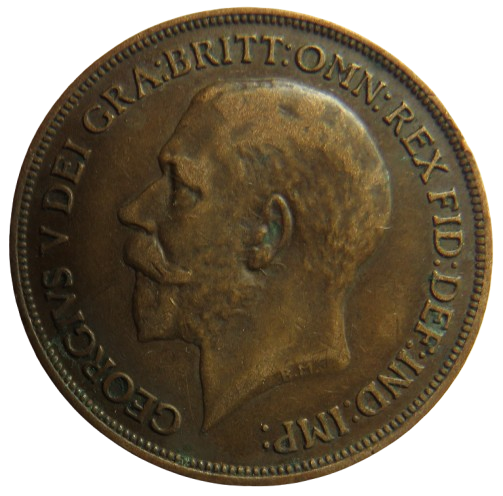 1926 King George V One Penny Coin - Great Britain