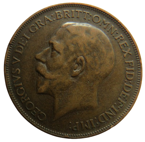 1926 King George V One Penny Coin - Great Britain